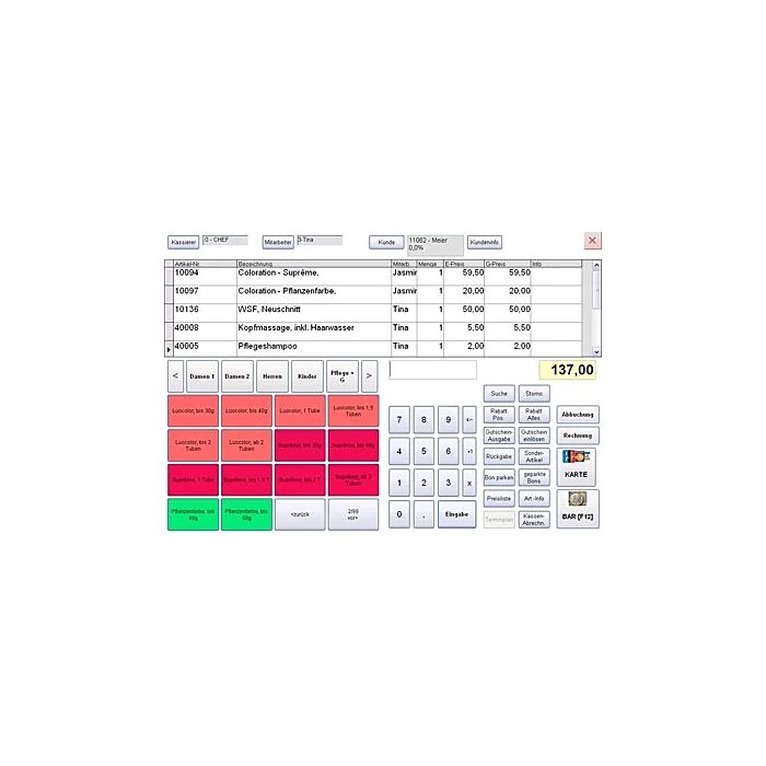 Kassensoftware Friseur & Kosmetik